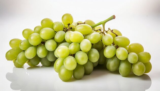 Green grapes isolated white background