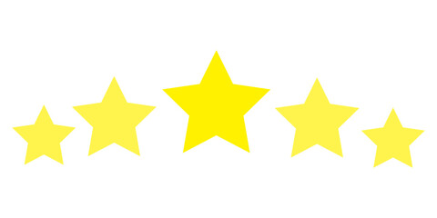 Five stars icon. Stars rating review icon. Vector illustration