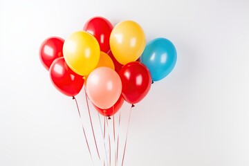 Colorful balloons on white background