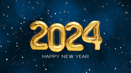 Happy New Year 2024 Greeting card