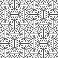 Figures from lines.Black pattern on white wallpaper for web page, textures, card, poster, fabric, textile. Abstract background.Repeating background image.White texture. Lines form shapes.
