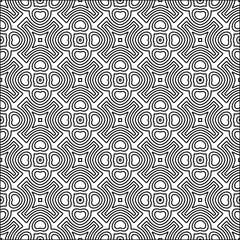 Figures from lines.Black pattern on white wallpaper for web page, textures, card, poster, fabric, textile. Abstract background.Repeating background image.White texture. Lines form shapes.