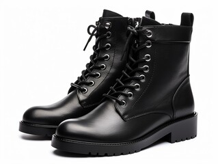 A pair of chic and trendy black combat. Generated with AI Technology