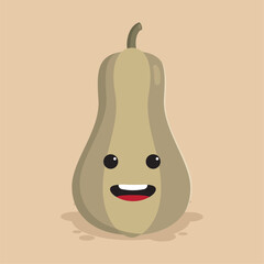 Cute happy pumpkin autumn character Vector