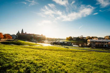 Draagtas Wawel castle famous landmark in Krakow Poland. Landscape on coast river Wis © alexanderuhrin
