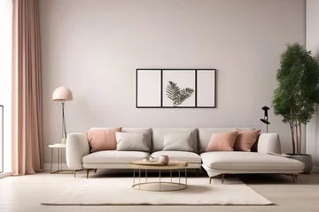 Foto op Plexiglas minimalist living room interior design © W2GO