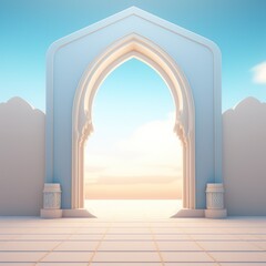 Islamic Doorway Arch, Animated Gif Style 3D
