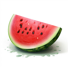 watermelon fruit white background portrait illustration