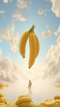 Naklejki banana fruit white background portrait illustration o