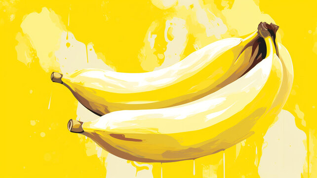 banana fruit white background portrait illustration t