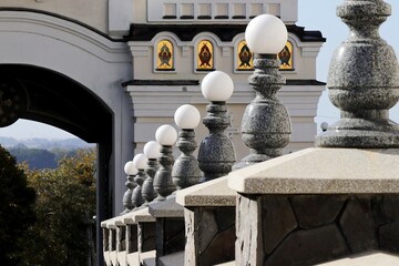 Architecture of the courtyard of an Orthodox monastery.