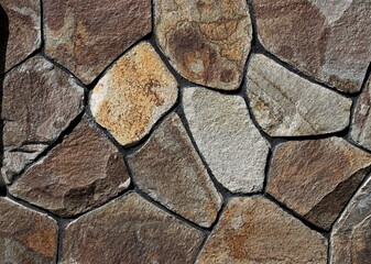 Image of a wall lined with wild steppe stone.