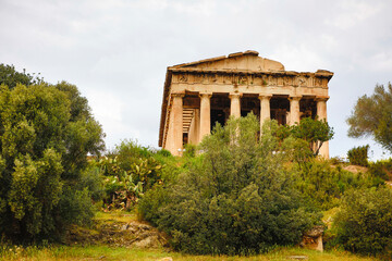 Greece Athens Temple of Hephaestus on a cloudy summer day