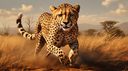 a hunting cheetah