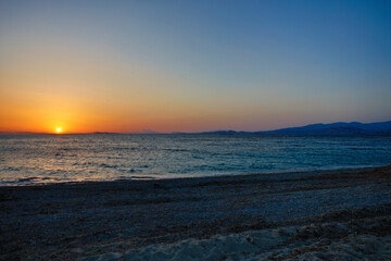 Greece seascape in the evening of a sunny summer day