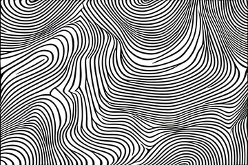 Wavy and swirled lines vector seamless pattern. Bold curved lines and squiggles ornament. Seamless horizontal banner with doodle bold lines. Black and white wallpaper, background, poster