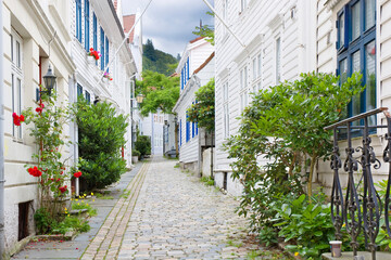 Wooden traditional architecture in Bergen, Norway
