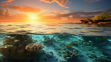 marine atolls coral reefs illustration biodiversity ecosystem, conservation islands, underwater snorkeling marine atolls coral reefs - obrazy, fototapety, plakaty