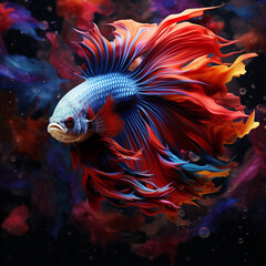 Betta fish background portrait illustration u