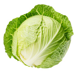 fresh raw cabbage isolated on a transparent background