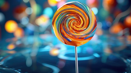 sugar lollipop candy food illustration treat flavor, fruity chewy, hard swirl sugar lollipop candy food - obrazy, fototapety, plakaty