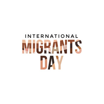 International migrants day on December 18 poster design.