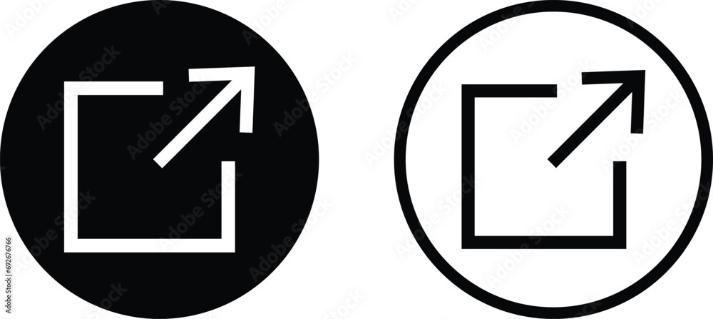 Poster external link icon set in two styles . hyperlink symbol symbol vector