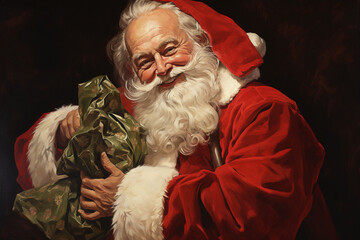 Santa Claus with Gifts Created with Generative AI