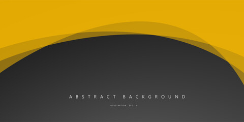 Black and yellow curve abstract background with space for text and message. template design
