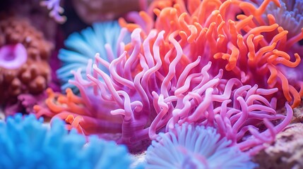 Fototapeta na wymiar close up of soft colorful coral