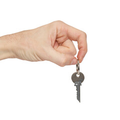 Key in hand in PNG isolated on transparent background