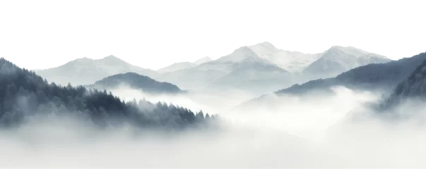 Fototapeten Picturesque landscape with majestic mountain peaks © Yeti Studio