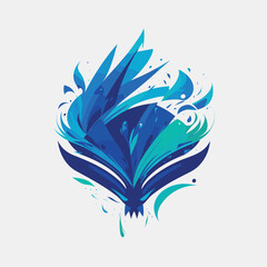 Obraz premium 2d vector illustration logo about knowledge, writing and science with a book symbol