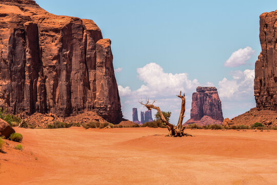 red desert landscape of monument valley, arizona