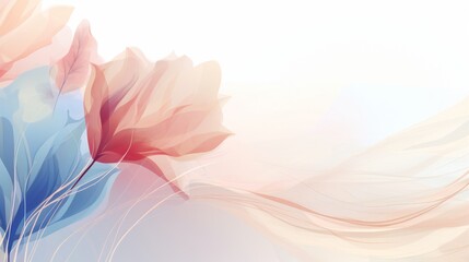 Abstract floral background with tulips. illustration for your design. Generative AI