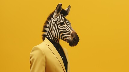 a zebra wearing a suit