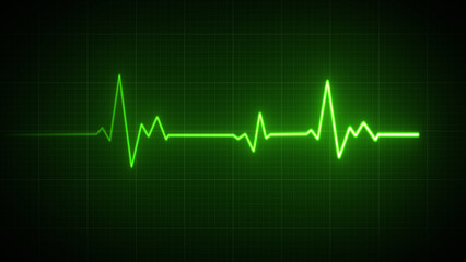 Emergency ekg monitoring. Blue glowing neon heart pulse. Heartbeat. Electrocardiogram	
