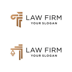 Law firm logo vector design with modern style idea and creative concept