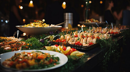 Catering food. Cuisine Culinary Buffet Dinner Catering Dining Food Celebration Party Concept.
