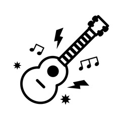 Cute ukulele with musical note decoration