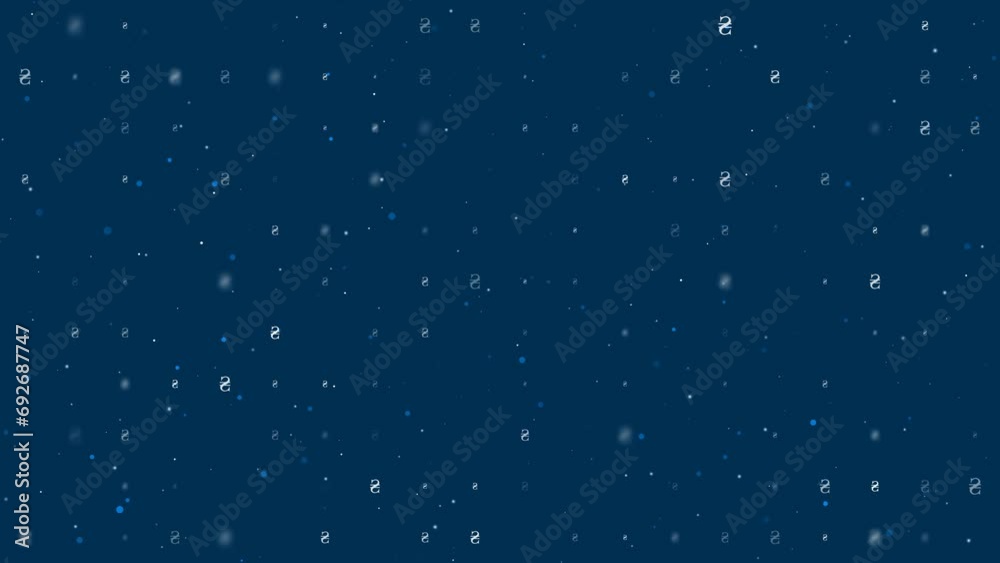 Poster template animation of evenly spaced hryvnia symbols of different sizes and opacity. animation of tra