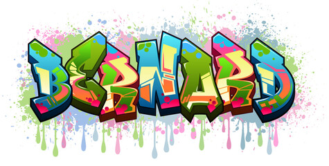 Bernard - Graffiti Styled Urban Street Art Tagging Name Design
