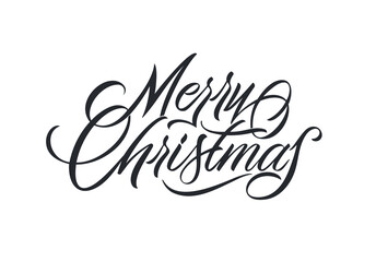 Merry Christmas vector text Calligraphic Lettering design card template. Calligraphic handmade lettering.