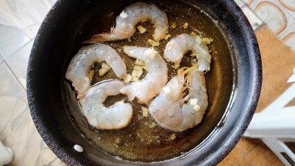 frying shrimp