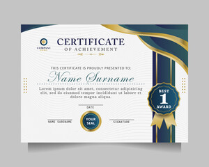 Fototapeta premium modern certificate of achievement template. vector illustration