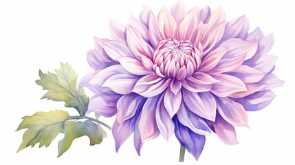 Beautiful watercolor dahlia flower. Illustration for your design Generative AI