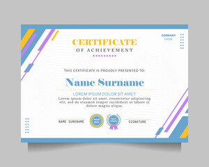 modern certificate of achievement template. vector illustration