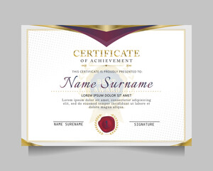 modern certificate of achievement template. vector illustration - obrazy, fototapety, plakaty