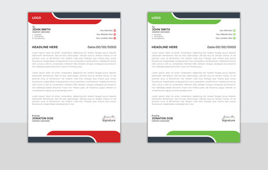 Letter Head Design,letterhead design set a4 size and unique shape colorful work theme style design
