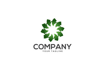Fototapeta premium Creative logo design depicting a green abstract shape. 